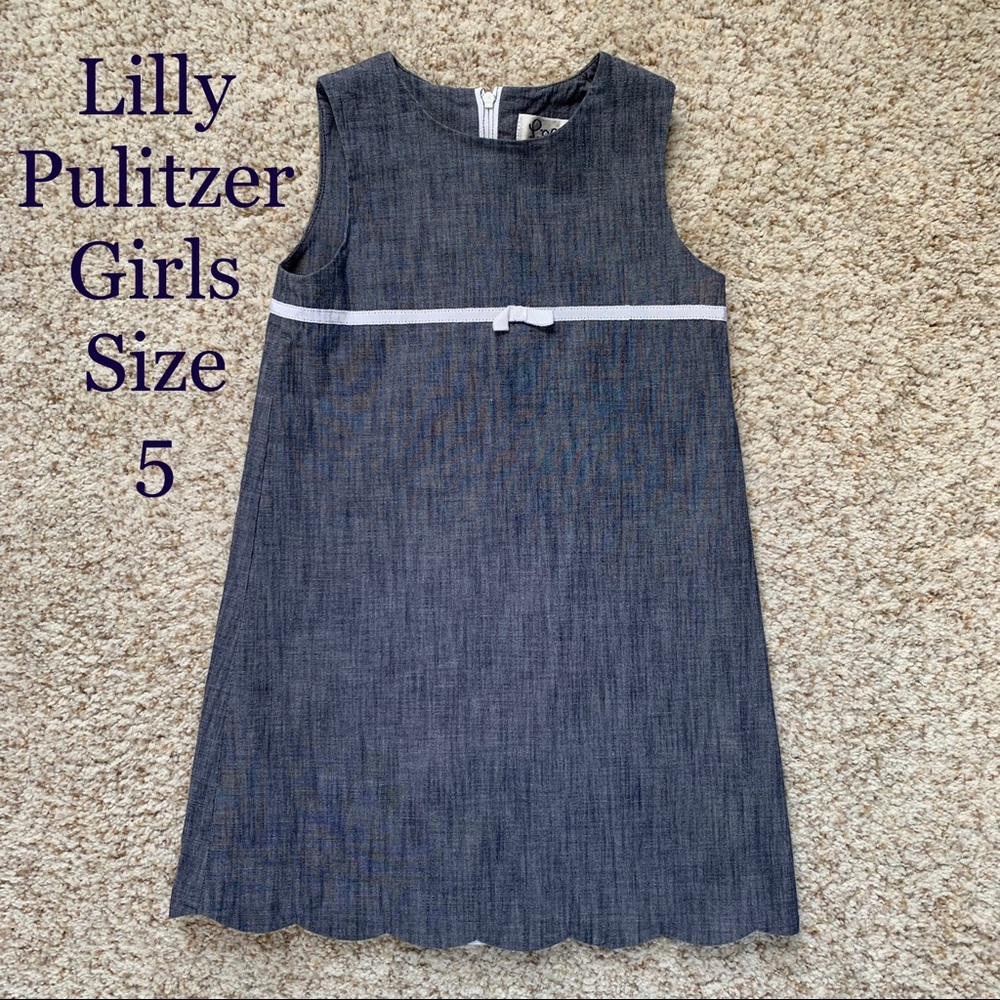 Lilly Pulitzer Chambray Shift Dress girls size 5